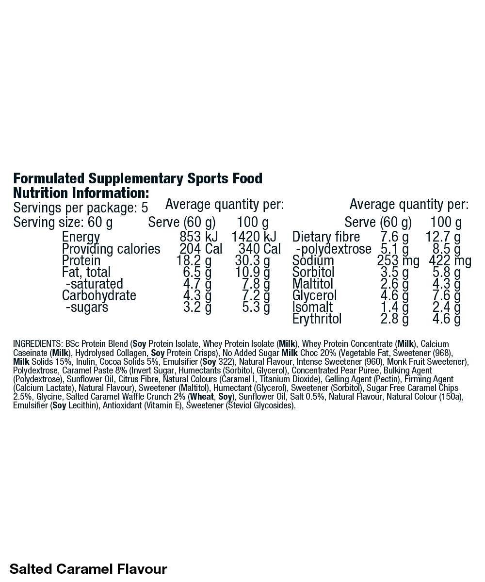 High Protein Low Carb Bar Salted Caramel Ingredients